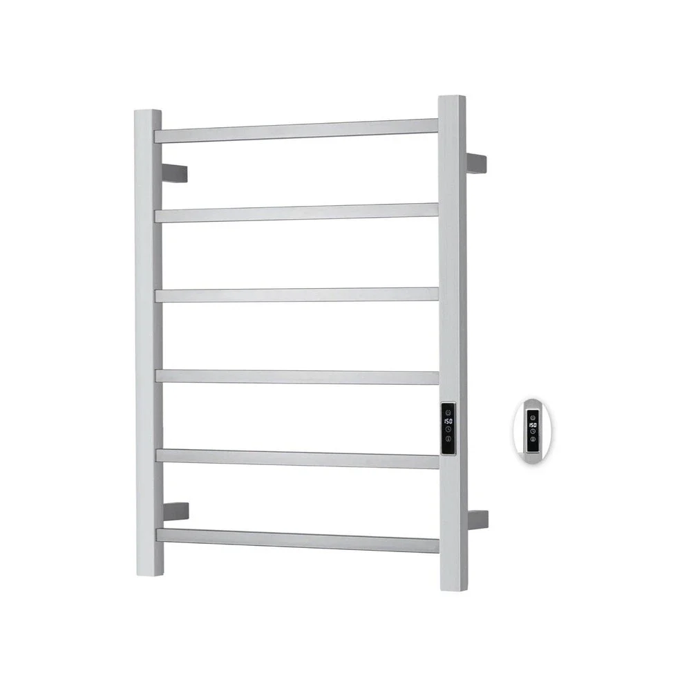 Towel Warmer 6 Bar Electric Heated Towel Rack Wall Mount Plug-in/Bath Towel Heat